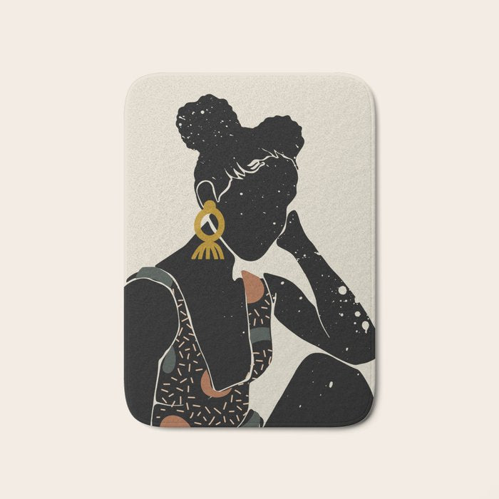 Black Hair No. 6 Bath Mat Gallery Image 1