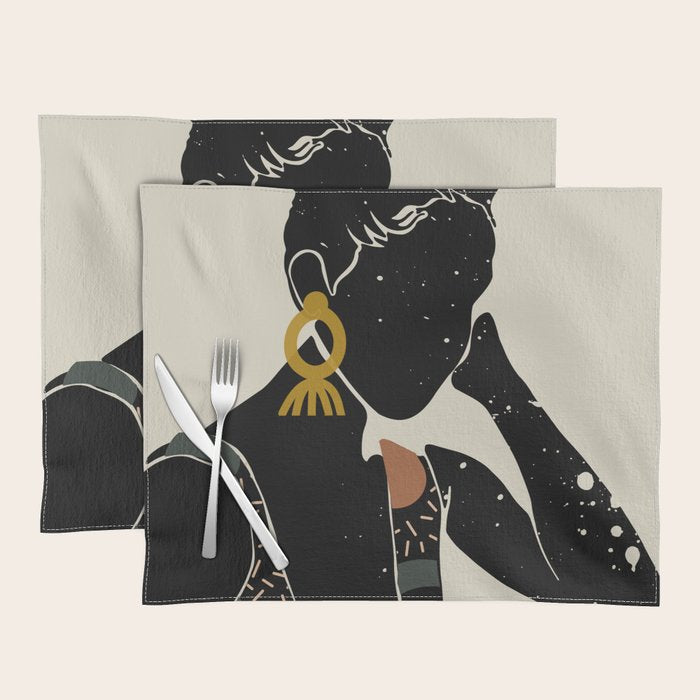 Black Hair No. 6 Placemat Gallery Image 1