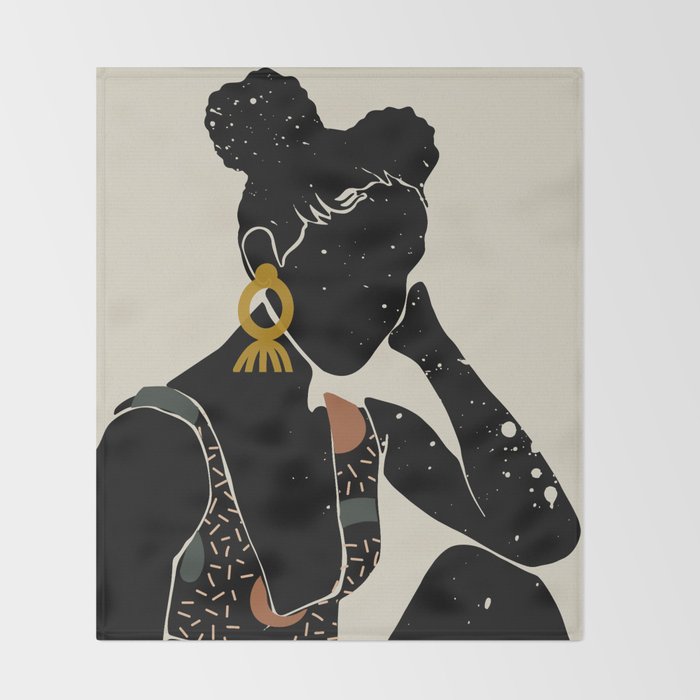 Black Hair No. 6 Throw Blanket Gallery Image 2