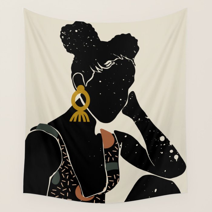 Black Hair No. 6 Wall Tapestry Gallery Image 4