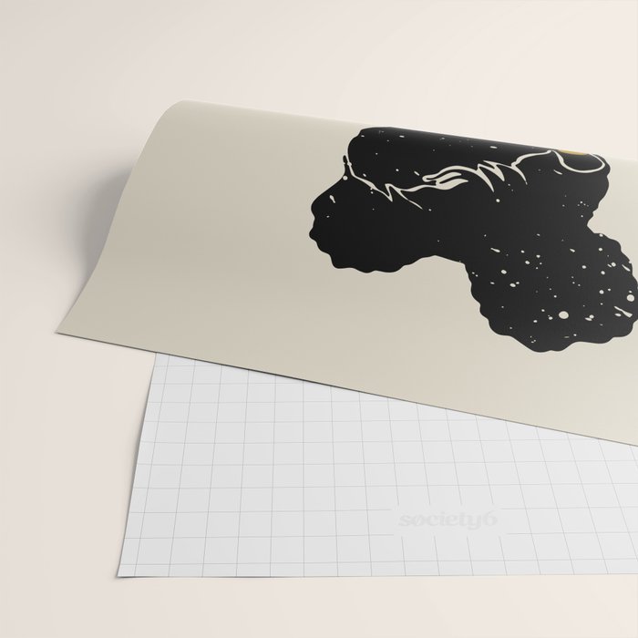 Black Hair No. 6 Wrapping Paper Gallery Image 2