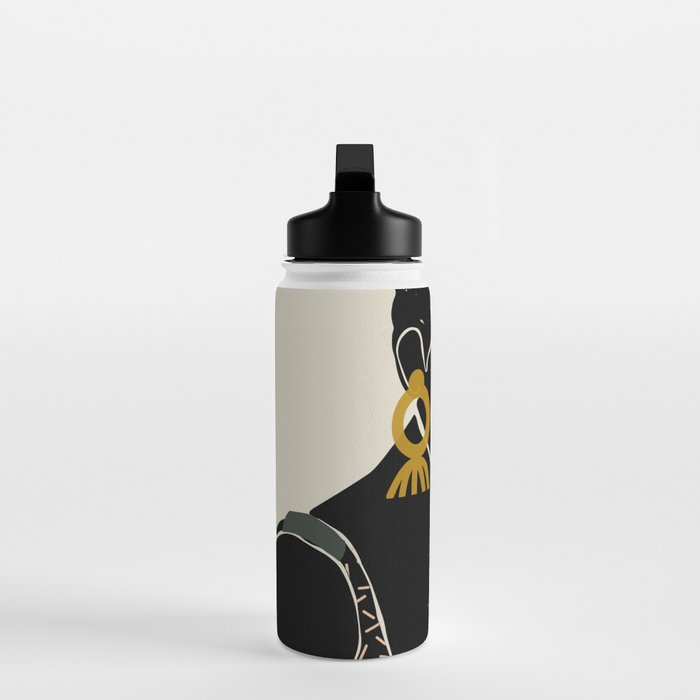 Black Hair No. 6 Water Bottle Gallery Image 3