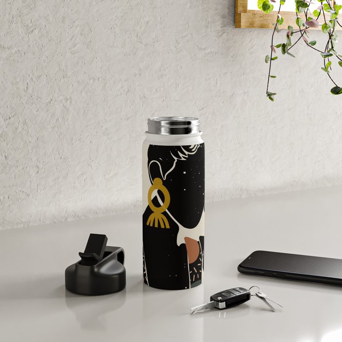 Black Hair No. 6 Water Bottle Gallery Image 4