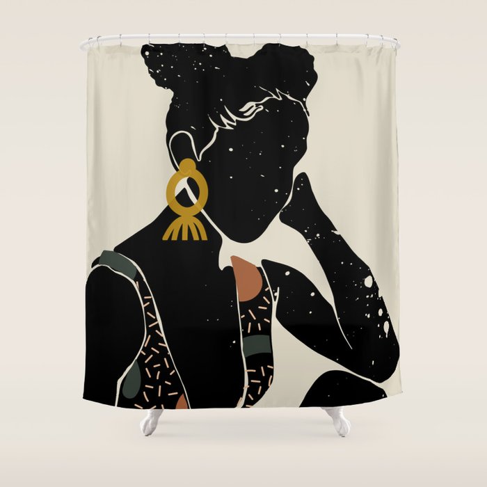 Black Hair No. 6 Shower Curtain Gallery Image 1