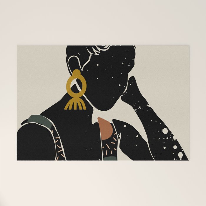 Black Hair No. 6 Welcome Mat Gallery Image 1