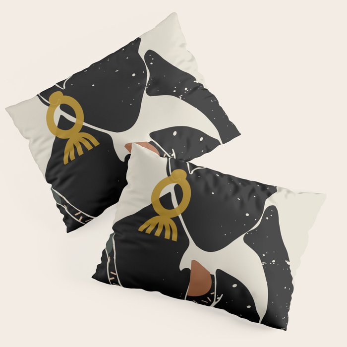 Black Hair No. 6 Pillow Sham Gallery Image 1