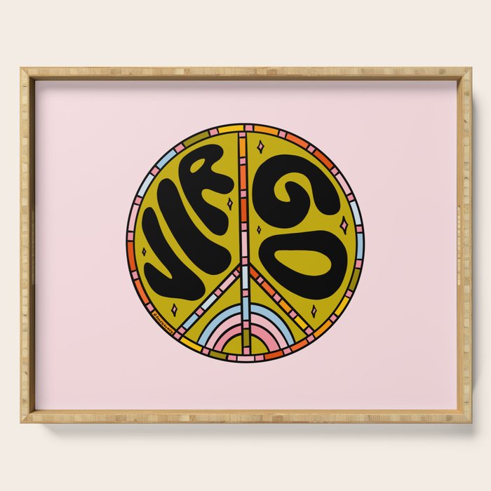 Virgo Peace Sign Serving Tray Gallery Image 1