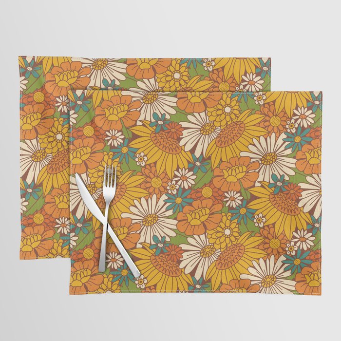 70s Retro Floral Placemat Gallery Image 1