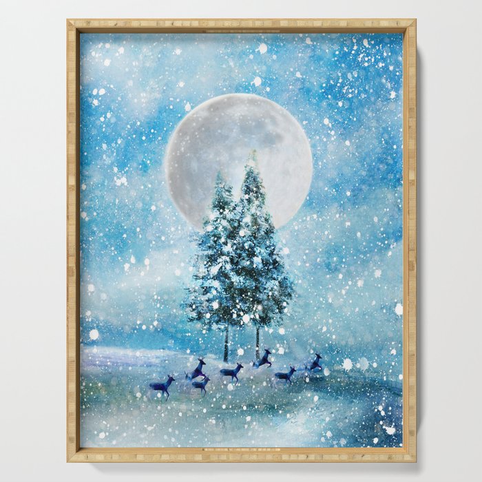 Winter Night 4 Serving Tray Gallery Image 1