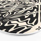Murcia Spanish Tile Pattern in Black and Almond Cream Bath Mat Gallery Image 3