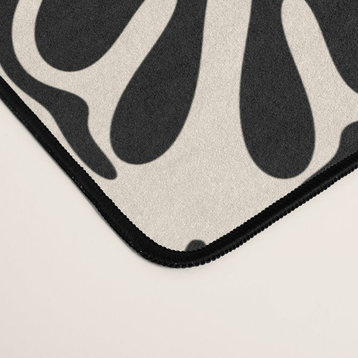 Murcia Spanish Tile Pattern in Black and Almond Cream Desk Mat Gallery Image 4