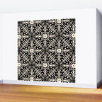 Murcia Spanish Tile Pattern in Black and Almond Cream Wall Mural Gallery Image 2