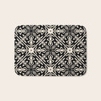 Murcia Spanish Tile Pattern in Black and Almond Cream Bath Mat Gallery Image 1