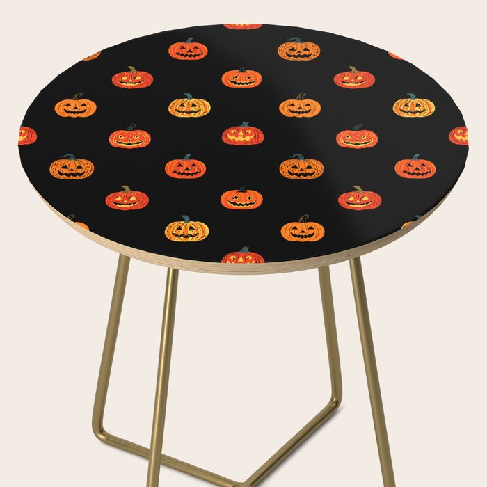 Halloween jack o lantern pumpkin art pattern Side Table Gallery Image 2