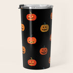 Halloween jack o lantern pumpkin art pattern Travel Mug Gallery Image 3