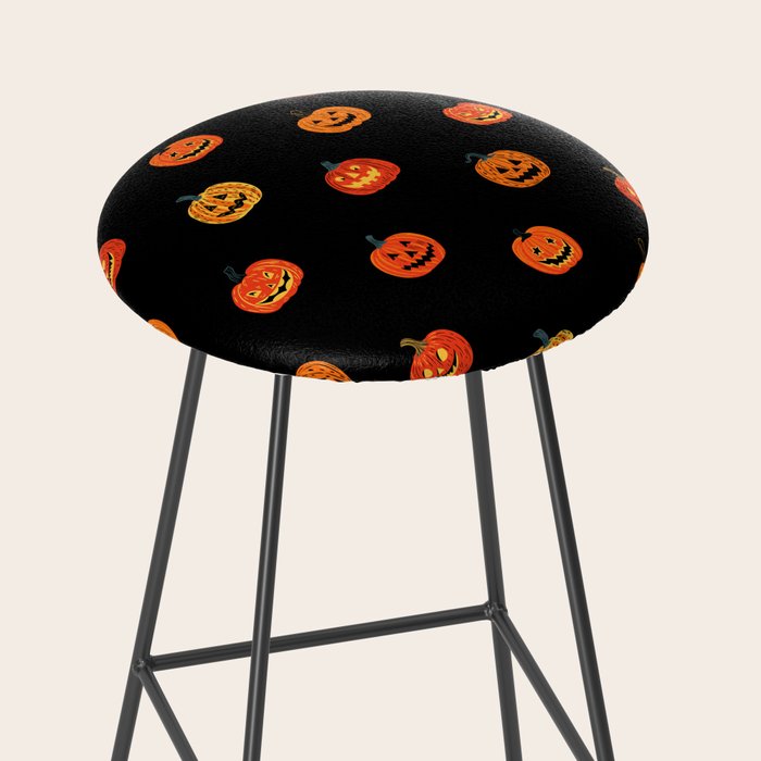 Halloween jack o lantern pumpkin art pattern Stool Gallery Image 2