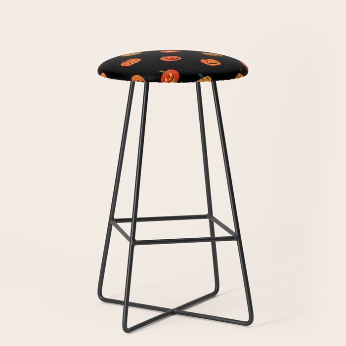 Halloween jack o lantern pumpkin art pattern Stool Gallery Image 1