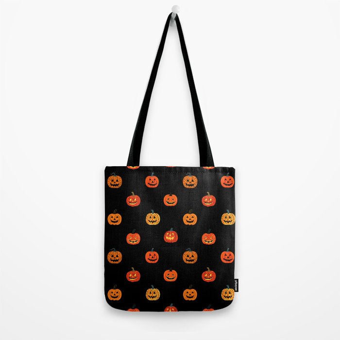 Halloween jack o lantern pumpkin art pattern Tote Bag Gallery Image 2