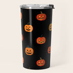 Halloween jack o lantern pumpkin art pattern Travel Mug Gallery Image 2