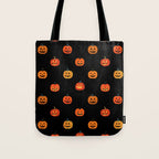 Halloween jack o lantern pumpkin art pattern Tote Bag Gallery Image 1