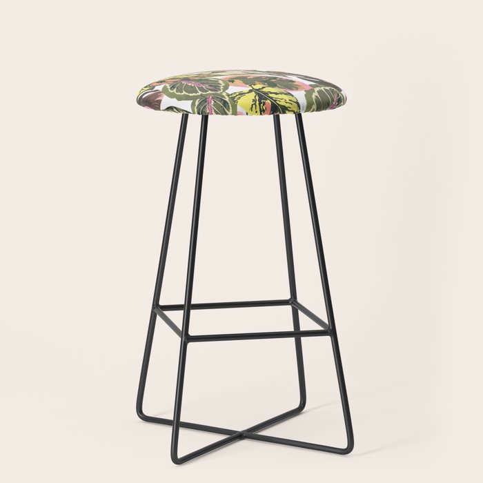 Wild jungle botanical leaves 63 Stool Gallery Image 1