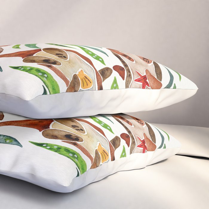 Five Otters - Green Seaweed Pillow Sham Gallery Image 3
