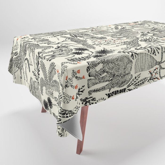 Wildlife Safari black ´n white Tablecloth Gallery Image 1