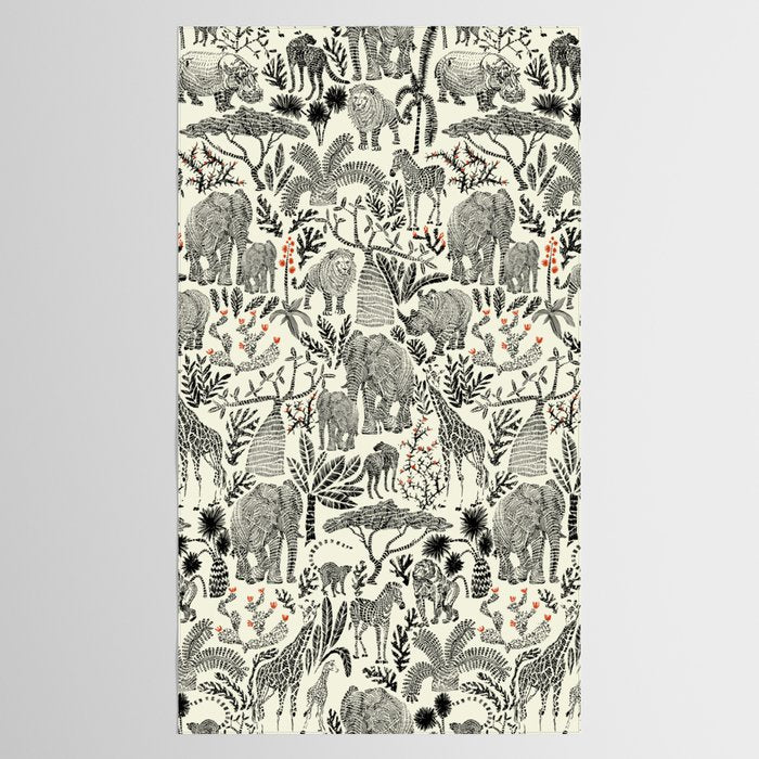 Wildlife Safari black ´n white Tablecloth Gallery Image 2