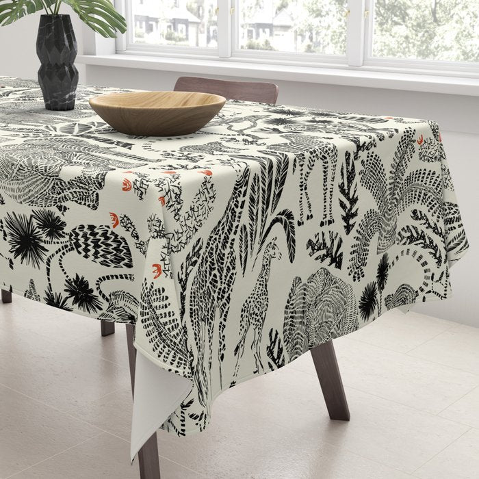 Wildlife Safari black ´n white Tablecloth Gallery Image 3