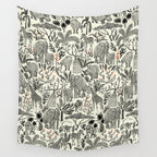 Wildlife Safari black ´n white Wall Tapestry Gallery Image 4