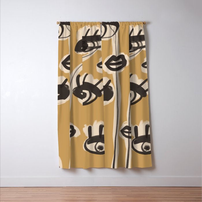Abstract line art eyes 11 Window Curtain Gallery Image 3