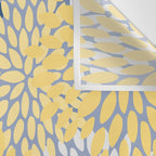Modern Flowers Print, Yellow, White and Blue Wall Tapestry Gallery Image 3