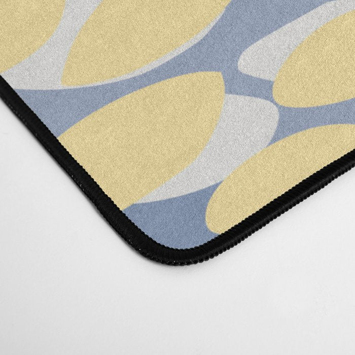 Modern Flowers Print, Yellow, White and Blue Desk Mat Gallery Image 4