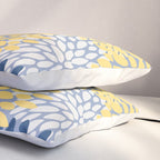 Modern Flowers Print, Yellow, White and Blue Pillow Sham Gallery Image 3