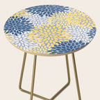 Modern Flowers Print, Yellow, White and Blue Side Table Gallery Image 2