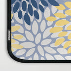 Modern Flowers Print, Yellow, White and Blue Laptop Sleeve Gallery Image 3