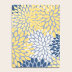 Modern Flowers Print, Yellow, White and Blue Notebook Gallery Image 4