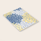 Modern Flowers Print, Yellow, White and Blue Notebook Gallery Image 3