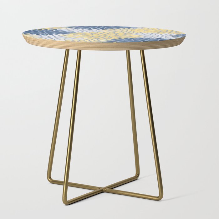 Modern Flowers Print, Yellow, White and Blue Side Table Gallery Image 1