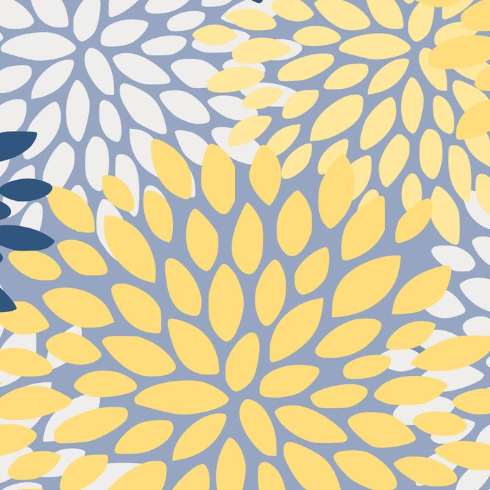 Modern Flowers Print, Yellow, White and Blue Coffee Mug Gallery Image 2