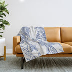 Oriental classic floral paisley - Delft Blue Throw Blanket Gallery Image 1