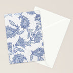 Oriental classic floral paisley - Delft Blue Stationery Card Gallery Image 2