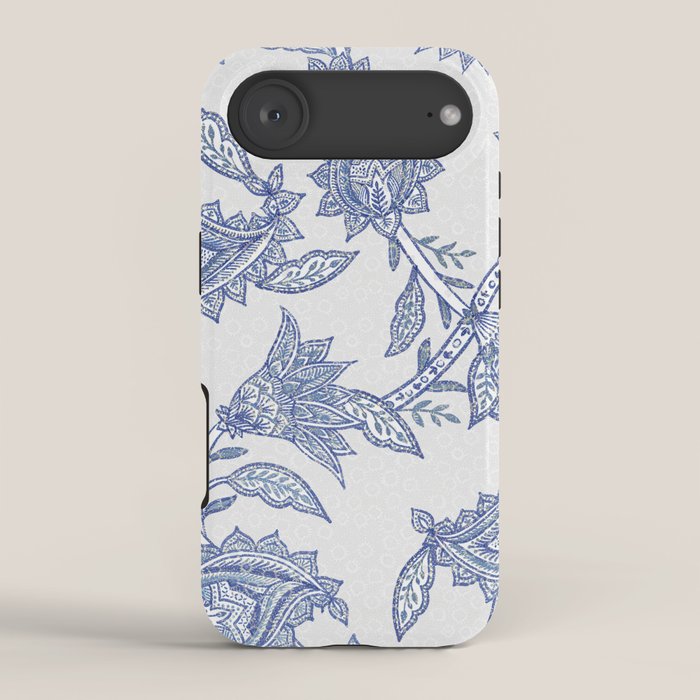 Oriental classic floral paisley - Delft Blue iPhone Case Gallery Image 2