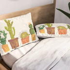 Hedgehog and Cactus (incognito) Pillow Sham Gallery Image 2