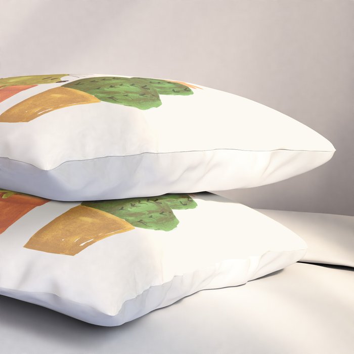Hedgehog and Cactus (incognito) Pillow Sham Gallery Image 3