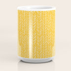 Arrow Lines Pattern in Mustard Yellow shades 1 Coffee Mug Gallery Image 4