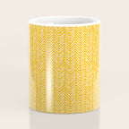 Arrow Lines Pattern in Mustard Yellow shades 1 Coffee Mug Gallery Image 4