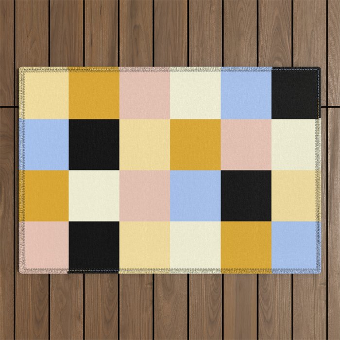 Bold Colorful Checks Pattern - Large XXXV Outdoor Rug Gallery Image 1
