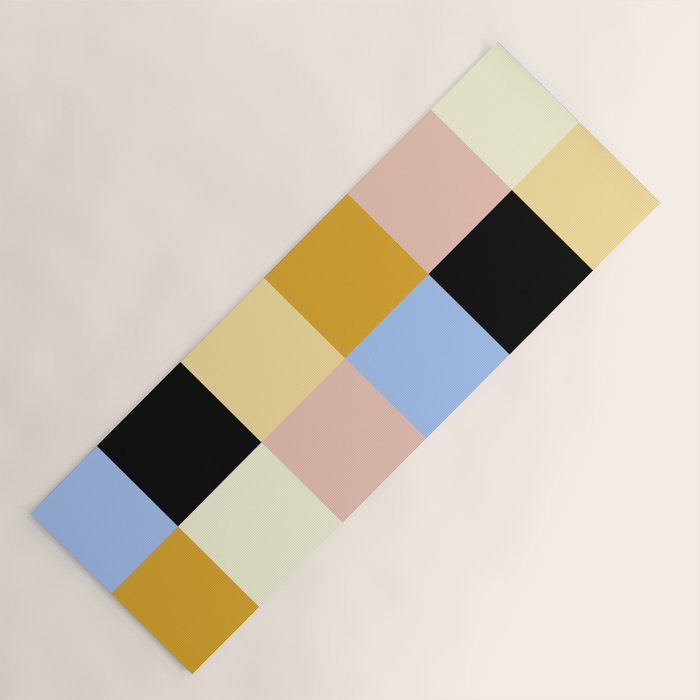 Bold Colorful Checks Pattern - Large XXXV Yoga Mat Gallery Image 1