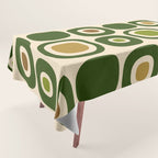 Mid Century Modern Modern Organic Shapes Pattern 321 Green Tablecloth Gallery Image 1